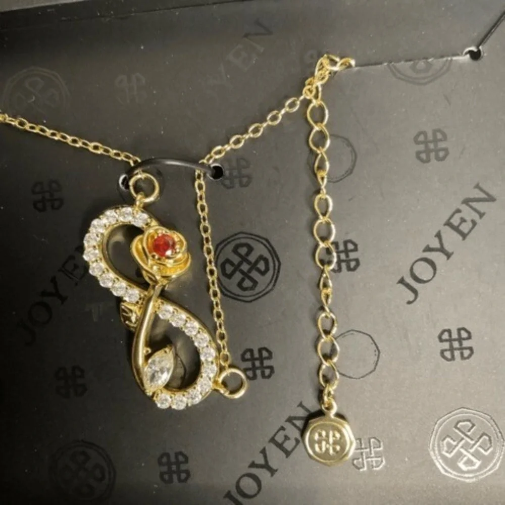 NWB Joyen Women Gold‎ Pendant Necklace with Cubic Zirconia for Wife Girlfriend